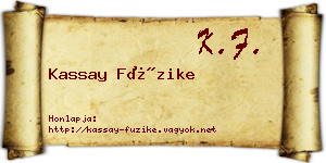 Kassay Füzike névjegykártya